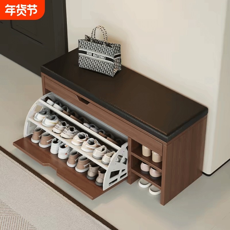 实木换鞋凳家用入户门口可坐鞋柜坐凳一体鞋架穿鞋凳简易收纳鞋子