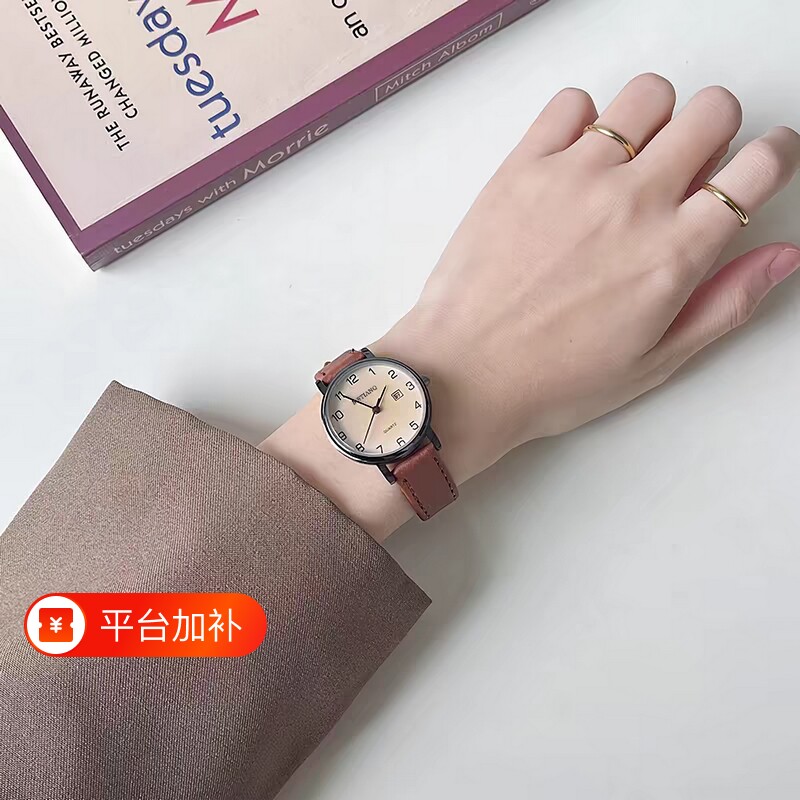 公务员考试专用手表女款初高中学生简约时尚小众轻奢高颜值石英表