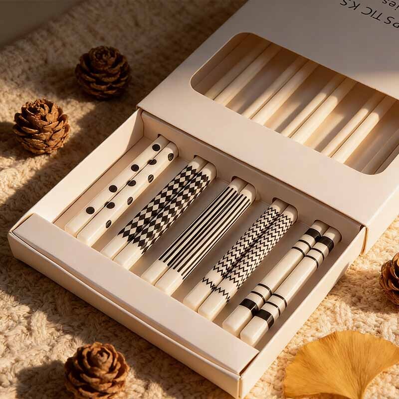 赫本风陶瓷筷子家用高档抗菌防霉食品级2026新款个人专用礼盒装