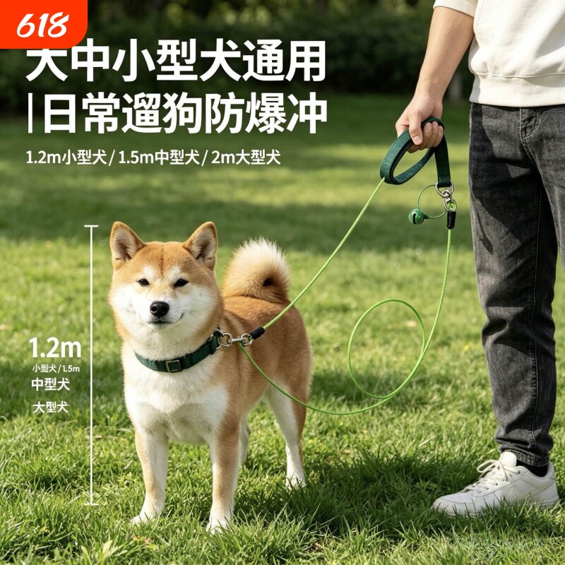 狗狗牵引绳中大型犬项圈一体可调节防挣脱泰迪幼犬钢丝防咬遛狗绳