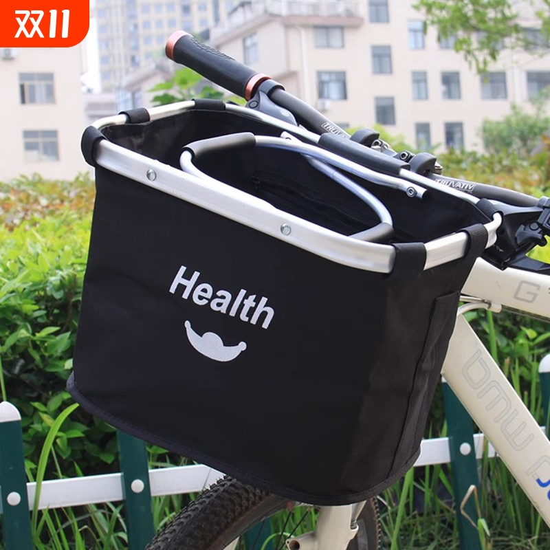 自行车车筐山地车前车框折叠通用防水帆布快拆电动单车菜篮子挂篓