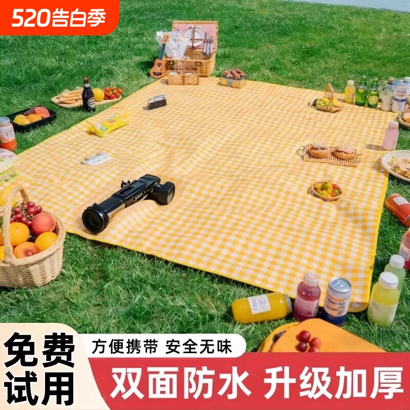 户外野餐垫防潮垫加厚露营野外防水草坪帐篷便携地垫室外海滩帆布