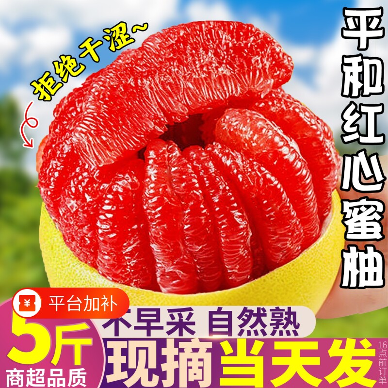 福建红心柚子9斤礼盒大果蜜柚新鲜水果当季现摘三红肉叶琯溪整箱