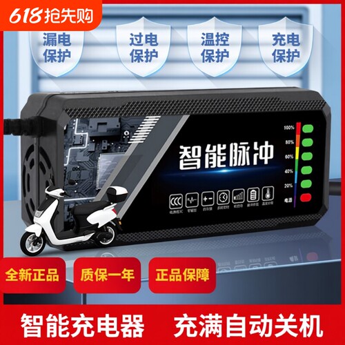 电动车充电器电瓶48v12ah60v20a72v适用于爱玛雅迪三轮铅酸石墨烯