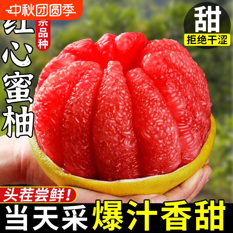 福建红心蜜柚新鲜水果当季现摘正宗红肉葡萄甜柚时令大果琯溪文旦