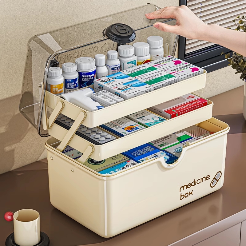 药箱家庭装医药箱家用大容量医疗急救箱大号药物药品收纳盒多层
