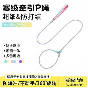 赛级狗狗p绳狗牵引绳狗绳p链中大型犬防爆冲防打结训练专业不勒手