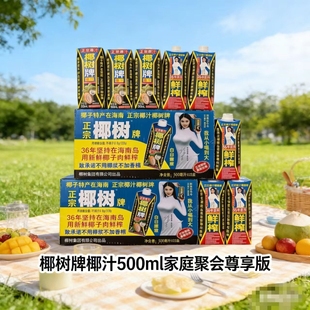 【椰树牌】椰汁500ml家庭聚会便携装高植物蛋白饮料鲜榨椰汁饮品