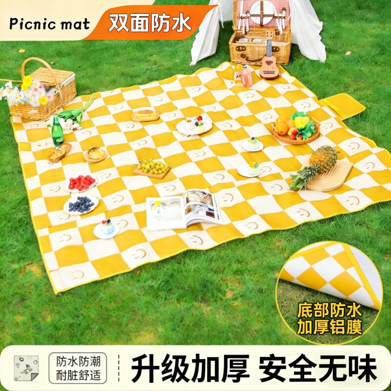 户外野餐垫防潮垫户外露营地垫加厚便携防水野外草坪海滩防水坐垫