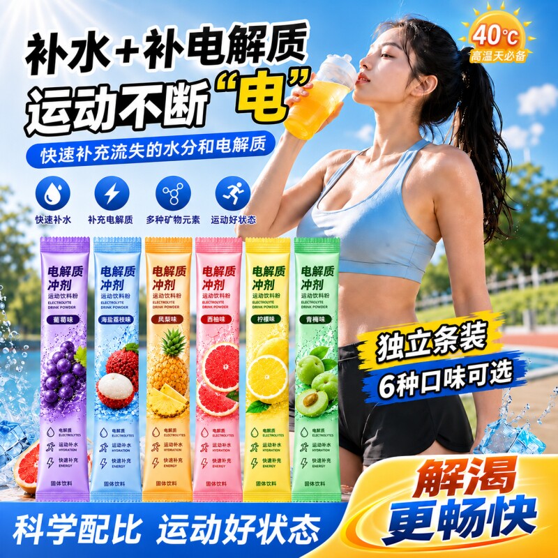央妈推荐电解质粉冲剂运动饮料图片