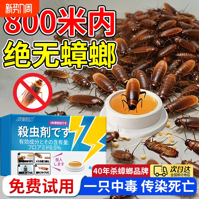 蟑螂药无毒家用全窝端强效第一名虫卵双杀胶饵强力官方正品旗舰店