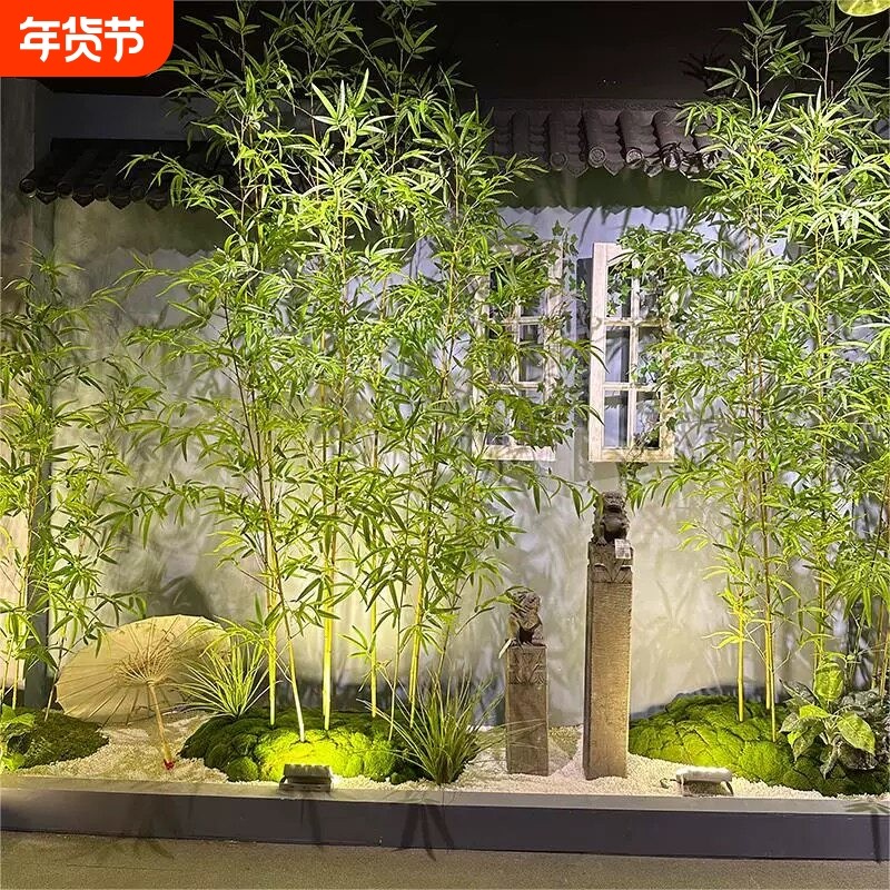 仿真竹子室内隔断户外造景禅意仿生竹子酒店橱窗装饰品遮挡假竹子