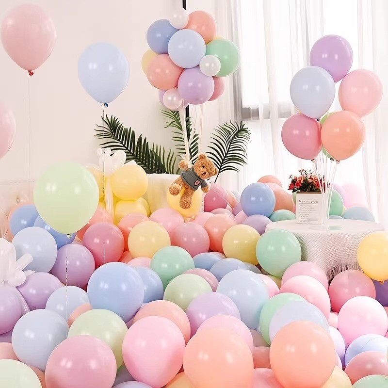 马卡龙气球儿童安全无毒生日装饰派对布置结婚庆场景彩色防爆加厚