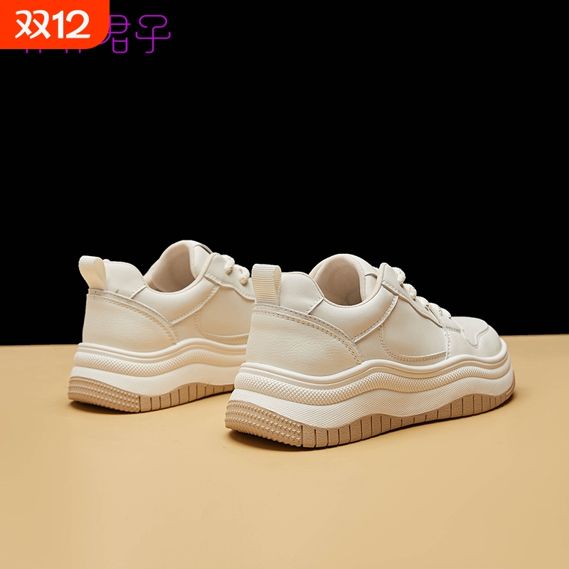 欧洲站真皮厚底增高6CM小白鞋女春季新款时尚百搭休闲鞋校园爆款