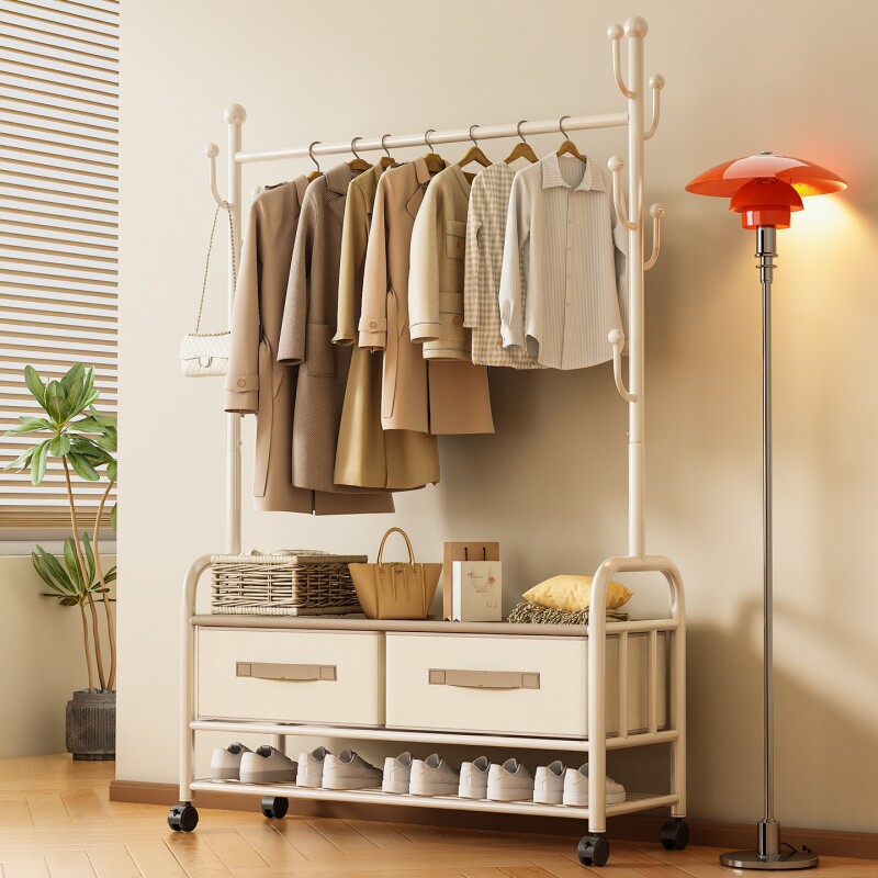 衣帽架卧室落地挂衣架室内客厅可移动晾衣架宿舍多功能收纳置物架