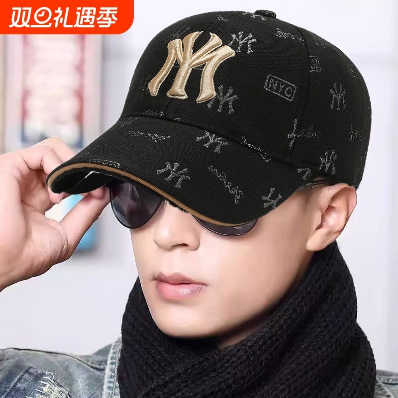 新款潮牌帽子鸭舌帽男款百搭硬顶棒球帽春秋透气女士显脸小遮阳帽