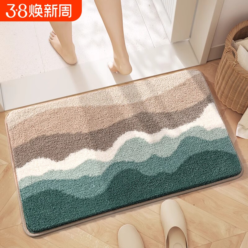 卫生间门口吸水地垫新款浴室专用脚垫厕所防滑防水地毯卫浴门垫