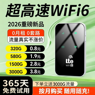 智能wifi移动无线wifl6便携式免插卡2026新款路由器全国通用流量wi-fi车载宽带4g高速网络智能上网卡车载wifi