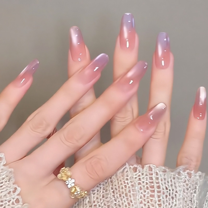 紫韵星河丨纯手工穿戴甲ins风紫