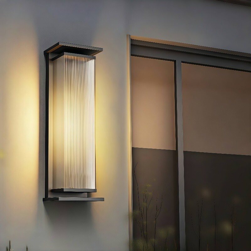 户外壁灯防水室外露台太阳能外墙灯大门口柱子现代简约庭院长条灯