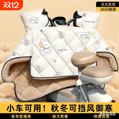小型电瓶车挡风被电动车冬季加绒加厚2025新款自行防寒防水防风罩