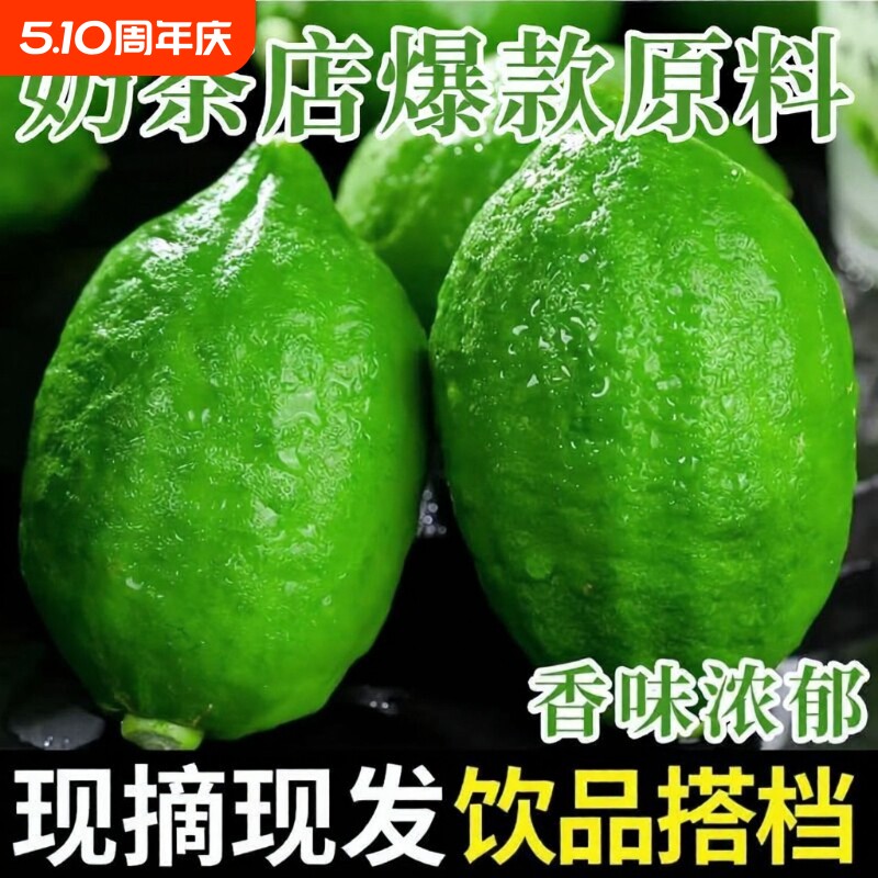 广东香水柠檬新鲜正宗青柠檬无籽一级果水果奶茶店专用现摘香柠檬