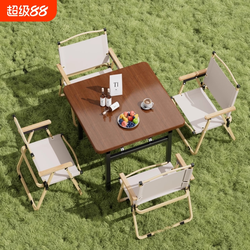 折叠桌餐桌家用小户型简易吃饭桌子出租屋饭桌户外便携摆摊方桌子