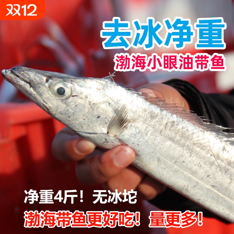 带鱼巡洋星渤海新鲜海捕4斤