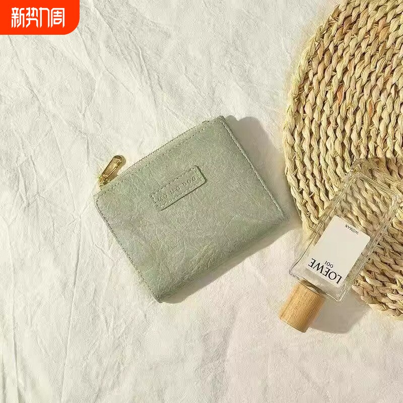 折叠小钱包~ins钱包女短款学生复古卡包简约搭扣钱夹零钱证件硬币