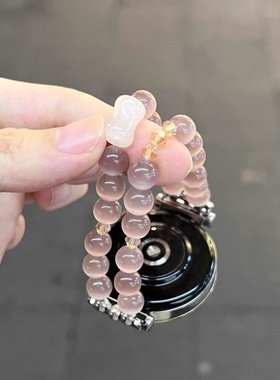 适用华为GT5/GT4手表表带GT3/pro透气弹力猫眼丁香紫水晶链条Watch4腕带时尚高级GT2简约FIT3/2男女款智能GT3