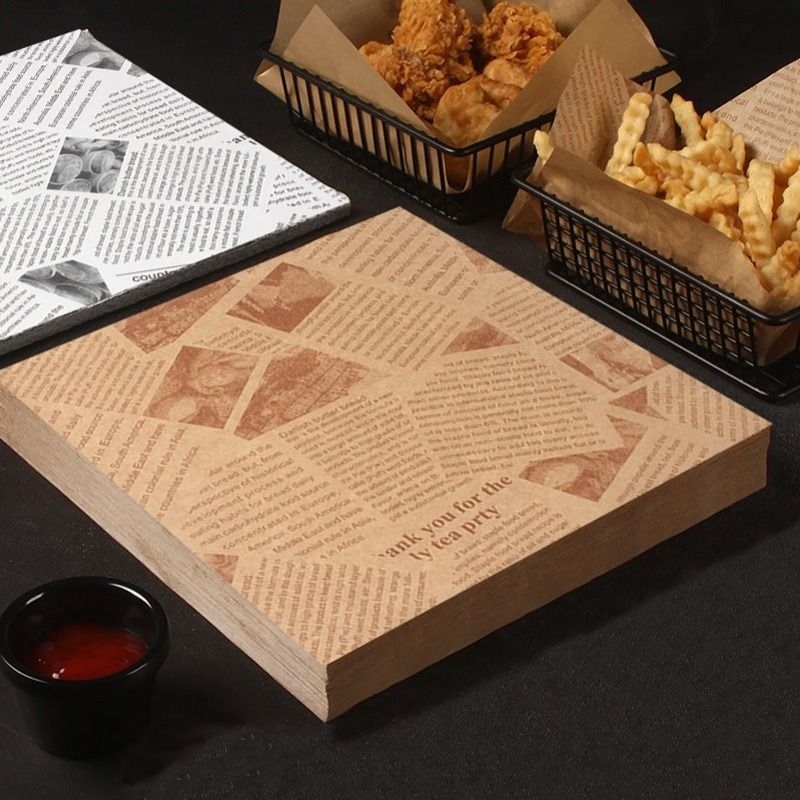 美式防油纸垫纸油炸小吃隔油纸面包餐盘纸烘焙油纸炸鸡吸油汉堡