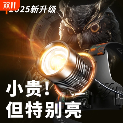 头灯2025新款强光超亮头戴式充电赶海电筒超长续航钓鱼专用照明灯
