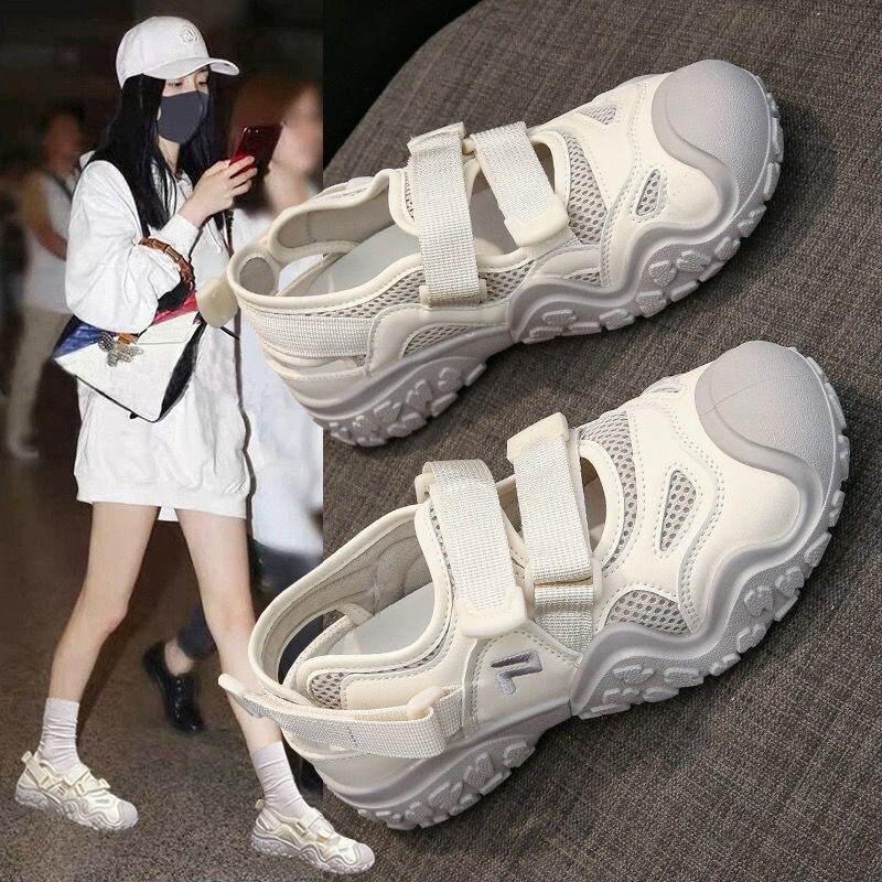 意尔康厚底包头罗马凉鞋女图片