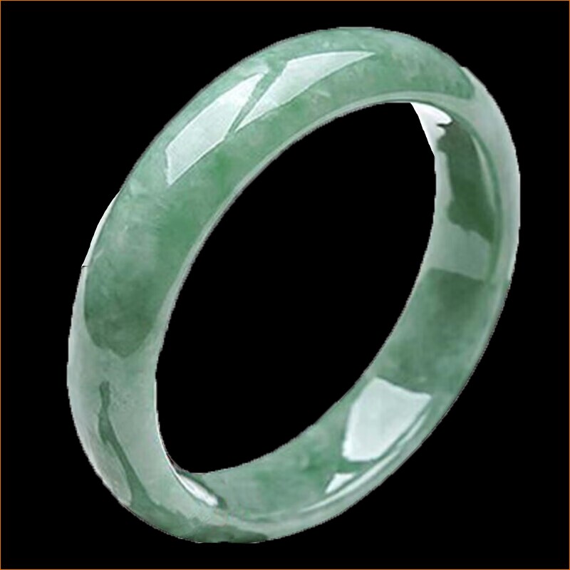 妈妈玉手镯翠色飘花真玉石镯子送女友老婆正品礼物气质国风玉镯子