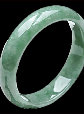 妈妈玉手镯翠色飘花真玉石镯子送女友老婆正品礼物气质国风玉镯子