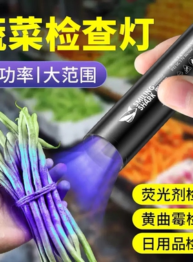 紫光灯鉴定蔬菜检测灯荧光剂检测笔波尔多液专用蓝矾365nm手电筒