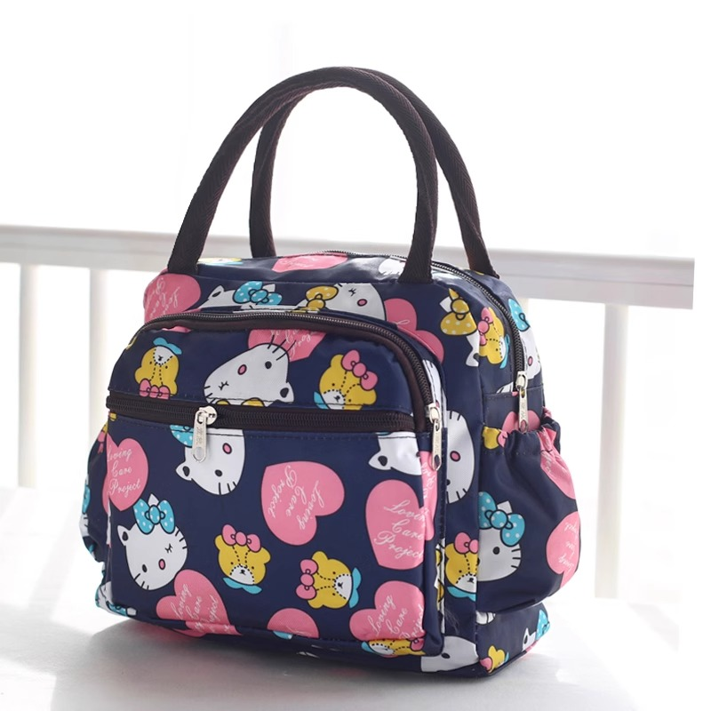 防水2025新款女帆布大容量多隔层手提袋妈咪上班收纳拎包便当包