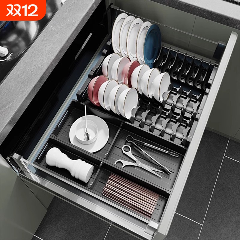 厨房内置碗碟收纳架|千人加购