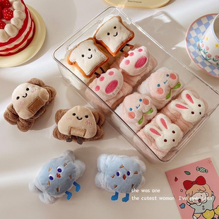 洗脸防水手腕带可爱芝士吐司防湿神器吸水发箍腕带面包草莓熊饭团