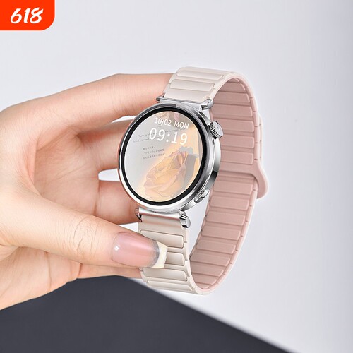 张婧仪同款适用华为watch gt5手表表带专用gt4新款磁吸硅胶watch4华为替换gt5pro透气简约腕带女士