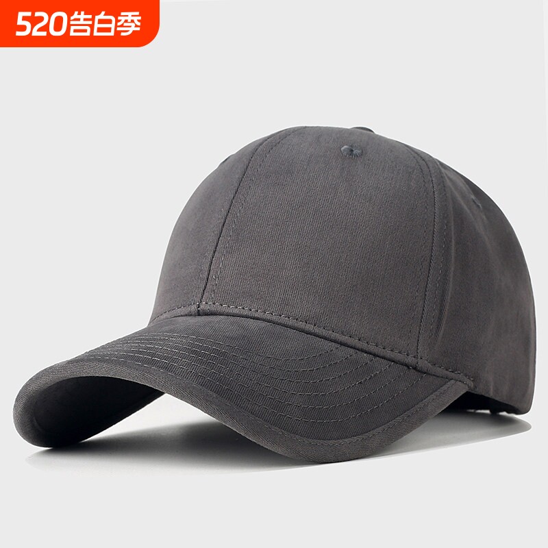 大头围帽子男款鸭舌帽男脸帽檐棒球帽女大码宽檐加宽加长纯色黑色
