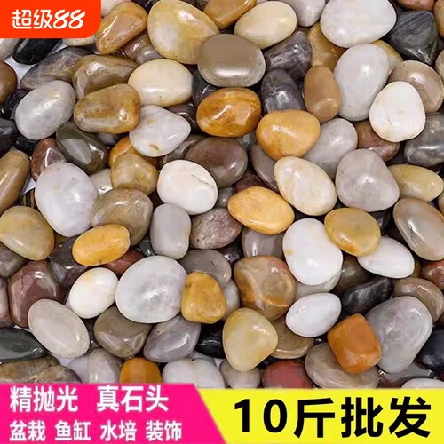 10斤天然鹅卵石精品雨花石小石子庭院园林造景鱼缸装饰五彩石原石