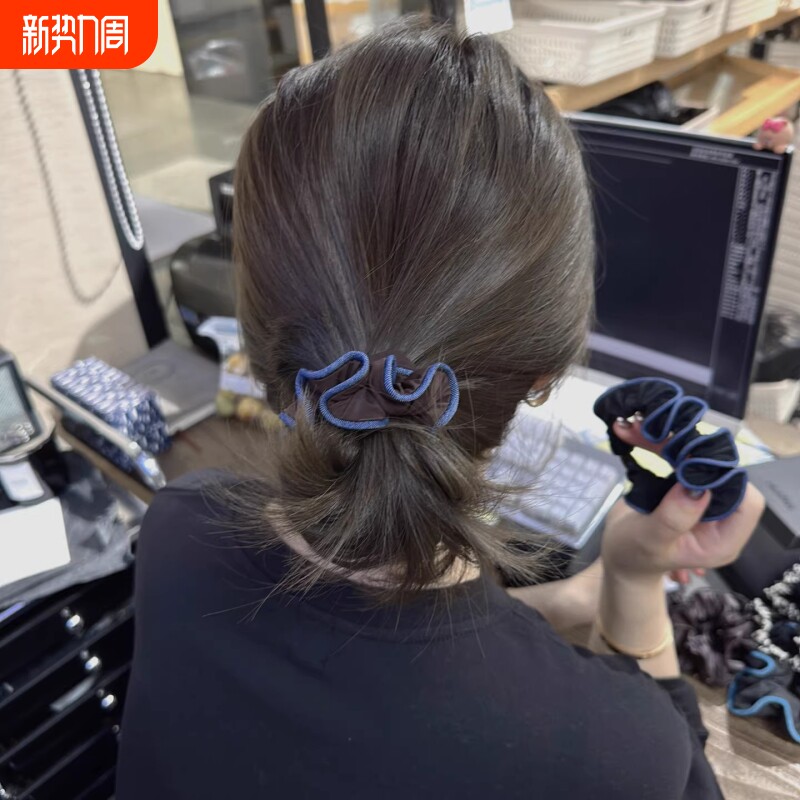 韩系气质小香风木耳边小肠圈发圈高级花边头绳扎马尾发绳皮筋头花