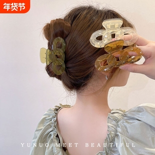 抓夹中号夏季扎头发的夹子奢华超轻发卡成人女洗澡抓夹马尾鲨鱼夹