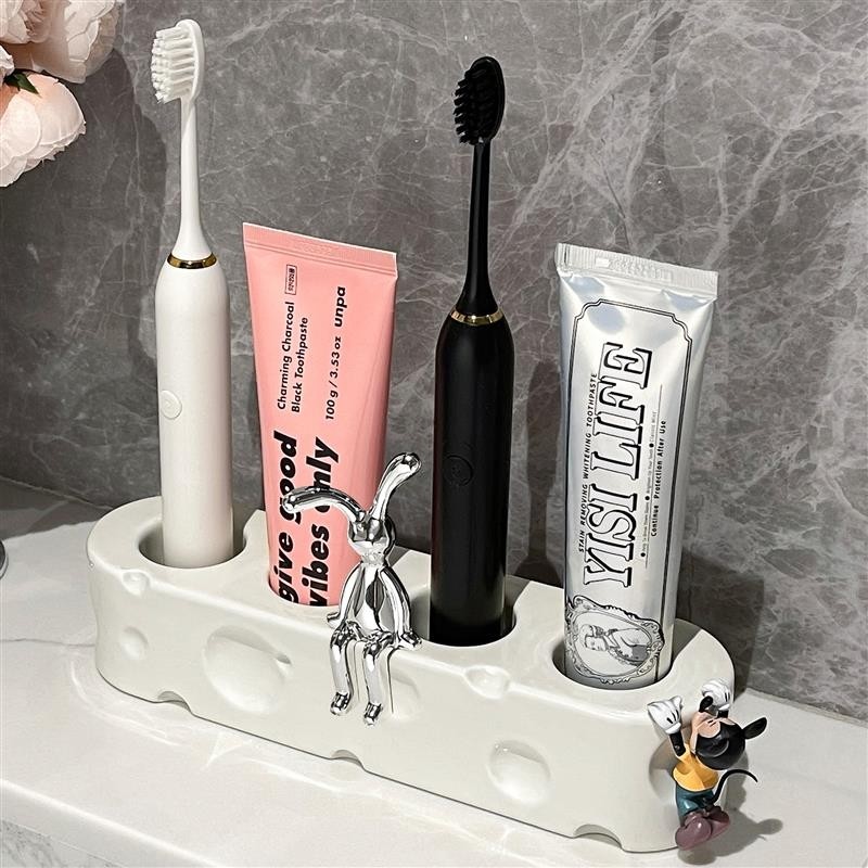 电动牙刷置物架2025新款牙膏剃须刀底座卫生间洗漱台牙具收纳架子