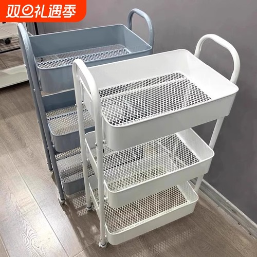 小推车零食置物架厨房落地多层移动书架子婴儿收纳储物架浴室玩具