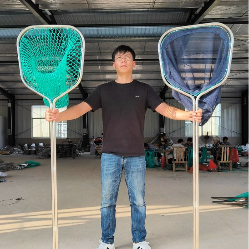 一体成型不锈钢抄网捞鱼网渔具鱼网超硬鱼捞海鲜赶海网抄捞子网兜