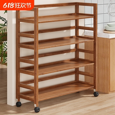 锅具收纳架厨房木质烤箱