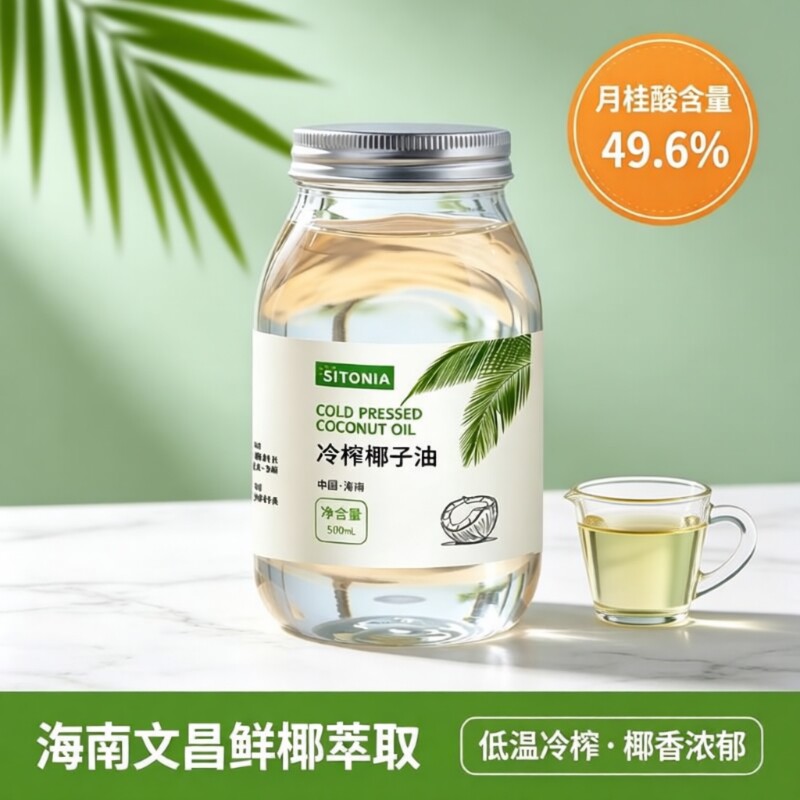 食用椰子油护发海南新鲜冷初榨天然护肤纯椰油烘焙mct官方旗舰店