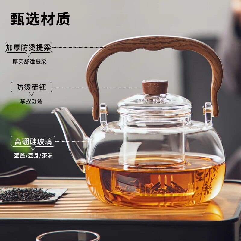 玻璃茶壶家用提梁壶围炉煮茶图片
